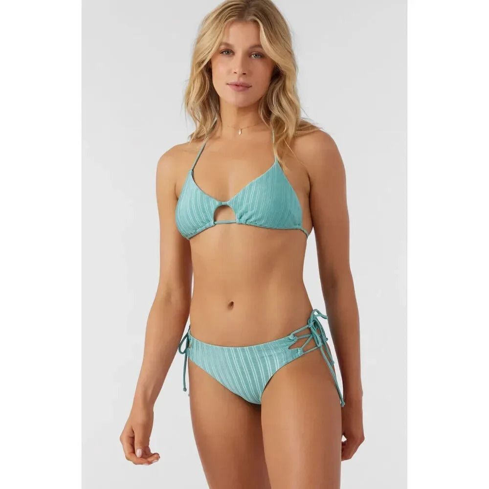 O'Neill Mizi Metallic Rib Madrid Top Women's Medium Canton Cutout Bralette VDA28 - Picture 9 of 15